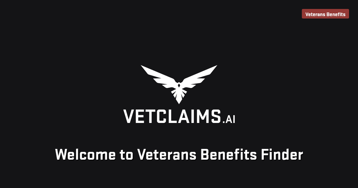 Welcome to Veterans Benefits Finder
